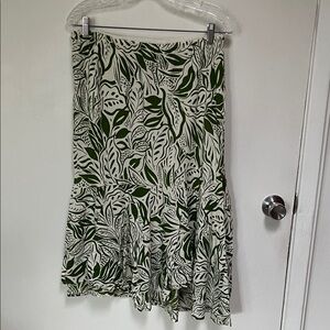 Lola Green Leaf Print A-Line Skirt